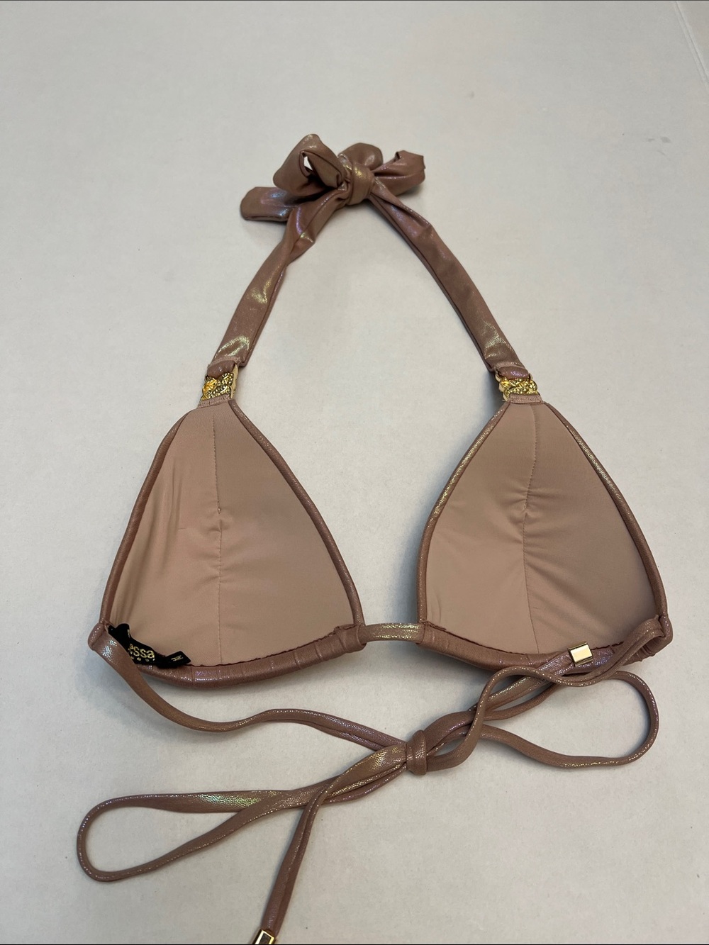 DOLCESSA TAUPE SHINE OPHIDIA METALLIC   BIKINI SET TOP MEDIUM BOTTOMS SMALL - Picture 8 of 15